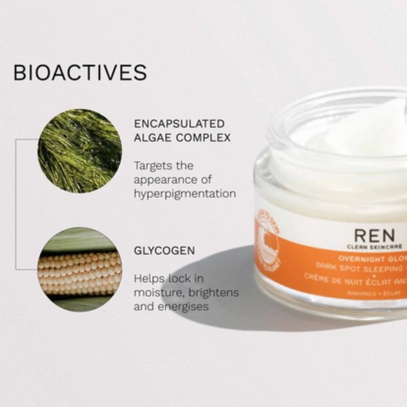 REN Women's Overnight Glow Dark Spot Sleeping Cream 1.7oz - Picture 3 of 5